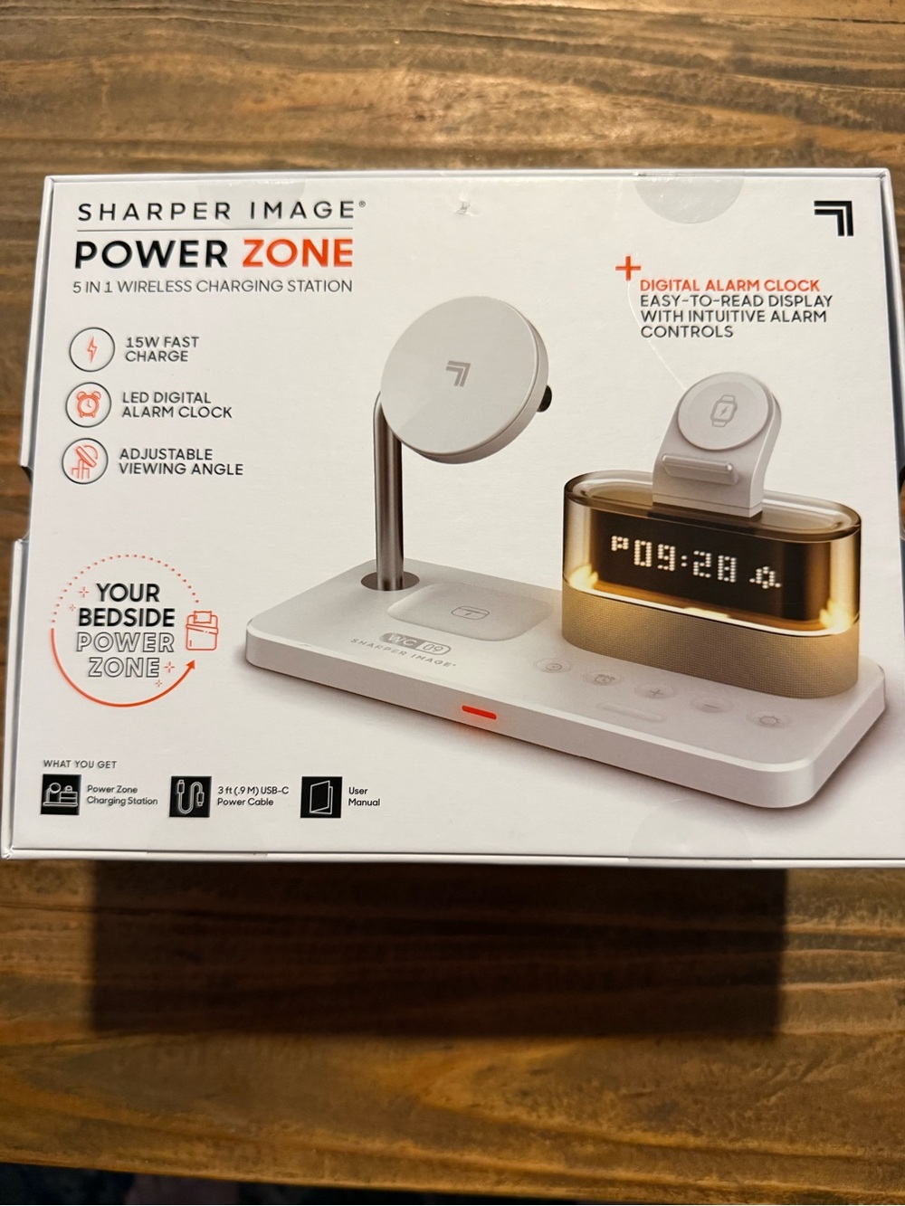 Sharper Image Power Zone 5-in-1 Wireless Charging Station – White